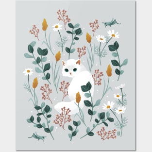 Cat in the meadow Posters and Art